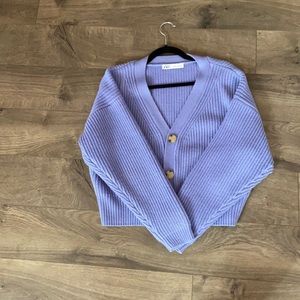 Zara Lavender Cardigan Sweater
